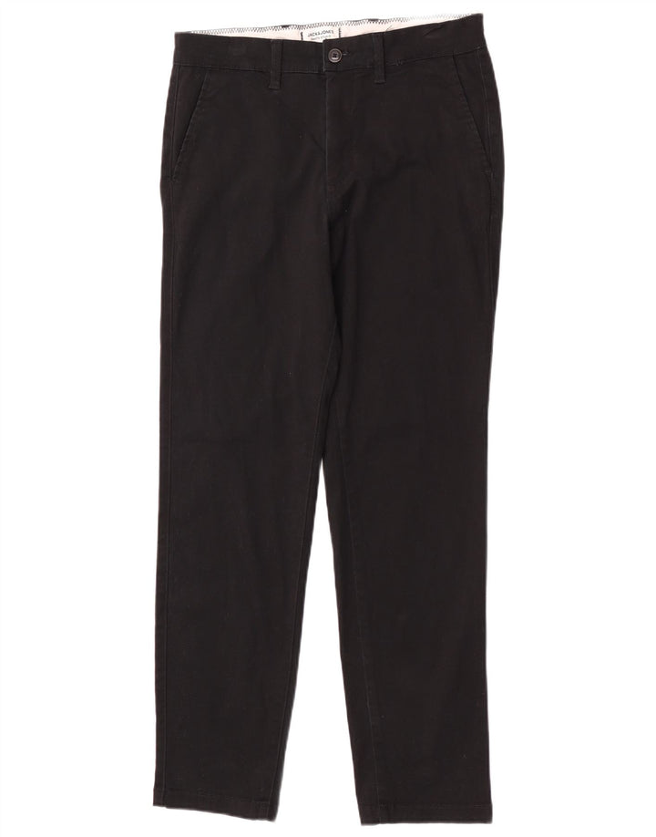 Jack & Jones Mens Regular Chino Trousers W30 L30 Black Cotton