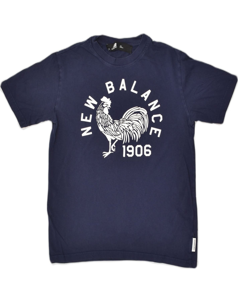 NEW BALANCE Mens Graphic T-Shirt Top Small Navy Blue Cotton | Vintage New Balance | Thrift | Second-Hand New Balance | Used Clothing | Messina Hembry 