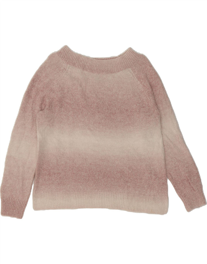 CHAPS Womens Boat Neck Jumper Sweater UK 14 Medium Purple Colourblock Vintage Chaps and Second-Hand Chaps from Messina Hembry 