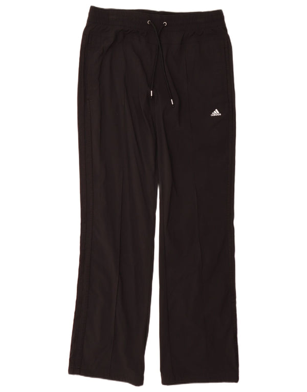 Adidas Womens Climalite Tracksuit Trousers UK 10 Small Black Nylon
