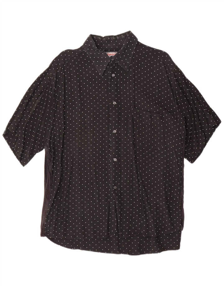 TIPO' S Mens Short Sleeve Shirt XL Black Spotted