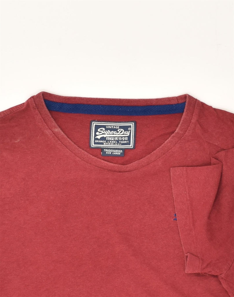 SUPERDRY Mens T-Shirt Top Large Red Cotton | Vintage Superdry | Thrift | Second-Hand Superdry | Used Clothing | Messina Hembry 