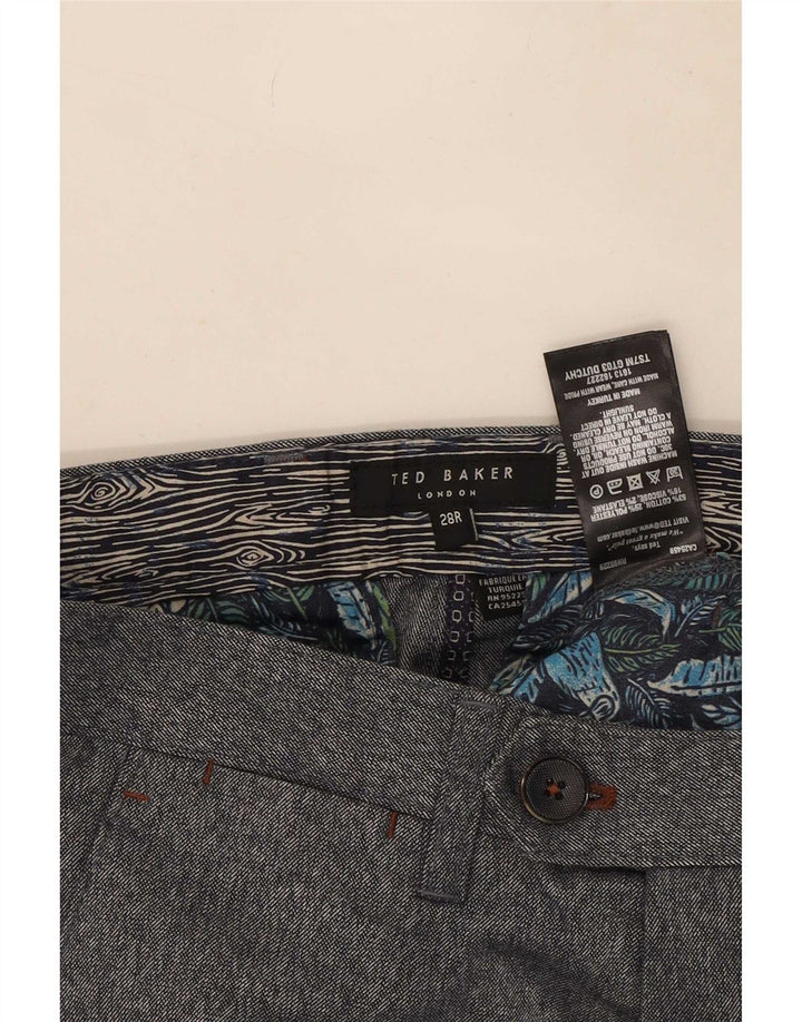 Ted Baker Mens Slim Chino Trousers W28 L31 Grey Cotton