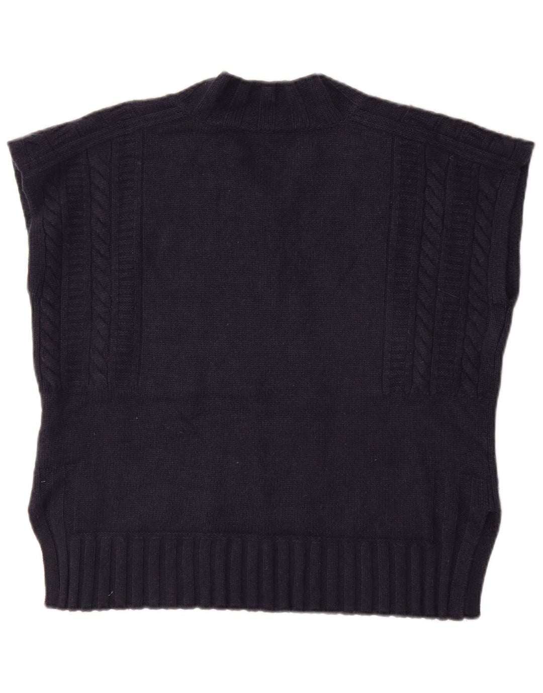 JIGSAW Womens Oversized Vest Tank Top UK 10 Small Navy Blue Wool