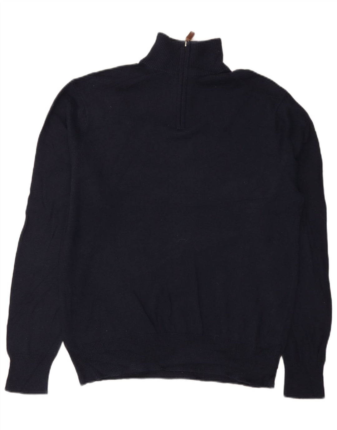 BONOBOS Mens Slim Fit Zip Neck Jumper Sweater Medium Navy Blue