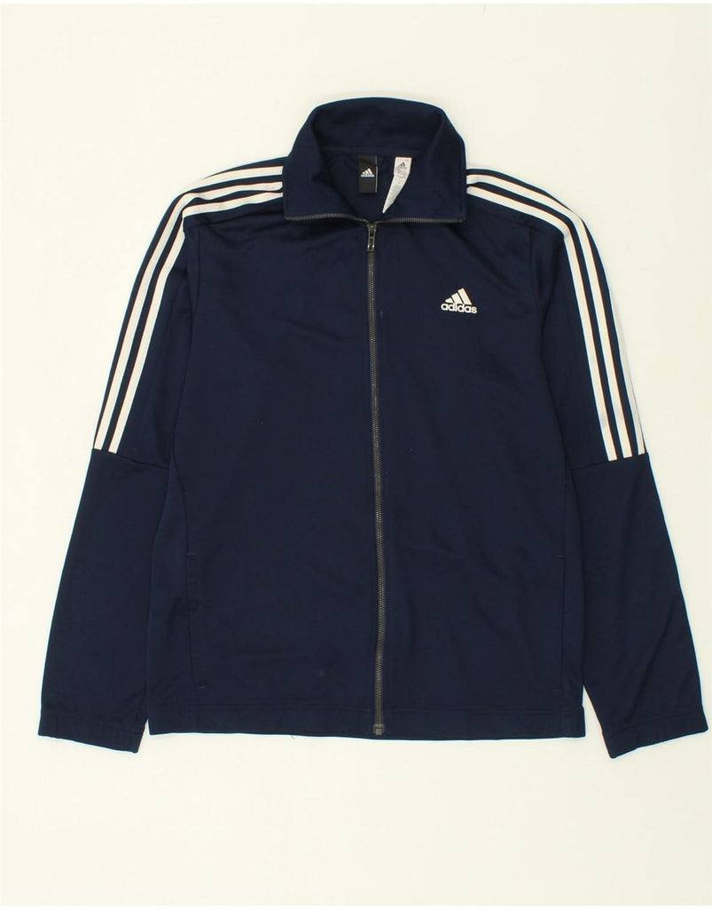 ADIDAS Mens Tracksuit Top Jacket UK 42/44 Large Navy Blue Polyester | Vintage Adidas | Thrift | Second-Hand Adidas | Used Clothing | Messina Hembry 