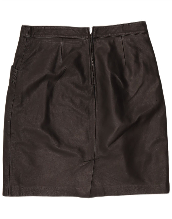 B.Young Womens Mini Leather Skirt EU 38 Medium W30 Black Leather