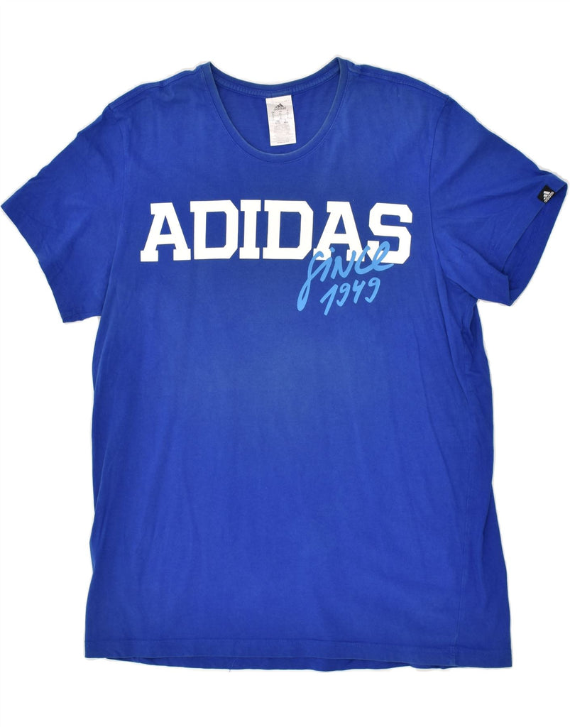 ADIDAS Mens Graphic T-Shirt Top XL Blue | Vintage Adidas | Thrift | Second-Hand Adidas | Used Clothing | Messina Hembry 