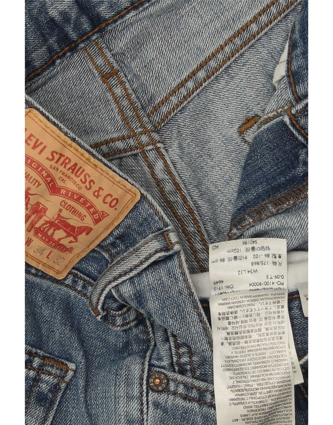 Levi's Mens 527 Bootcut Jeans W34 L32 Blue Cotton