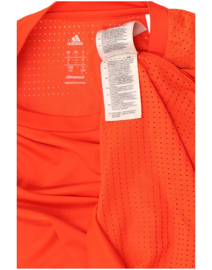 Adidas Mens Climacool T-Shirt Top Large Orange Polyester