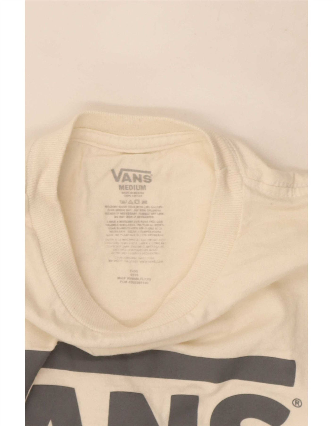 Vans Mens Graphic T-Shirt Top Medium White Cotton