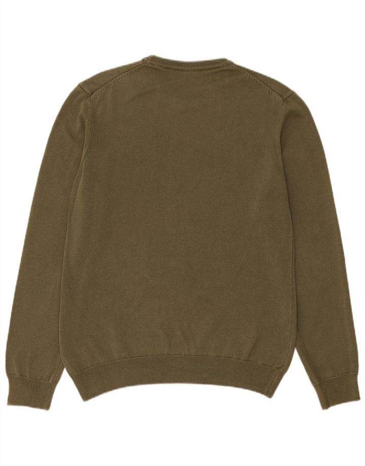 Blauer Mens Crew Neck Jumper Sweater Small Green Cotton