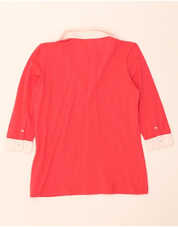 Perte by Krizia Womens 3/4 Sleeve Blouse Top UK 12 Medium Red Colourblock