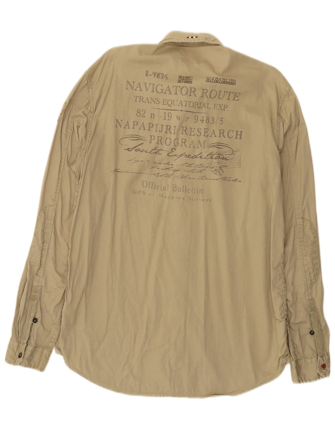 Napapijri Mens Graphic Shirt Large Khaki Cotton