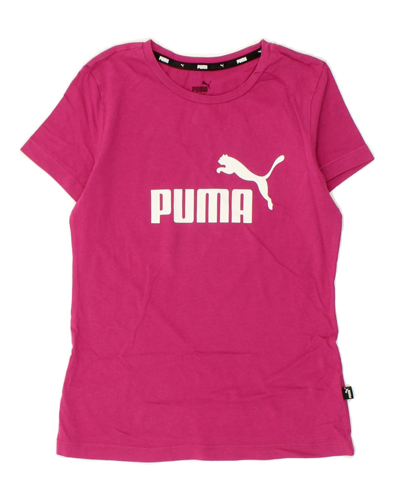PUMA Girls Graphic T-Shirt Top 11-12 Years Pink Cotton | Vintage Puma | Thrift | Second-Hand Puma | Used Clothing | Messina Hembry 