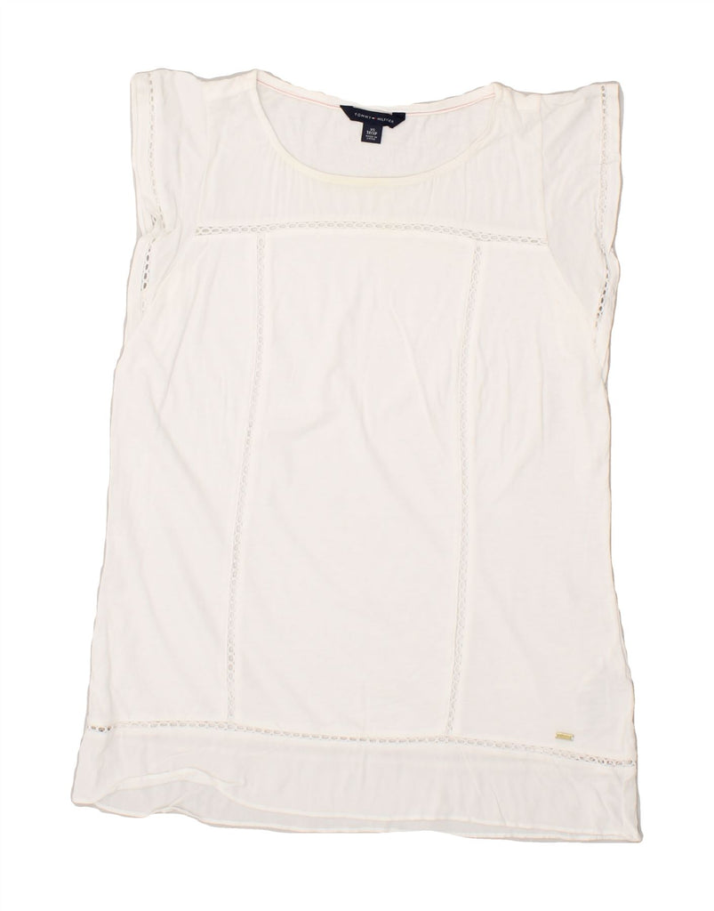 TOMMY HILFIGER Womens Sleeveless Blouse Top UK 6 XS White Vintage Tommy Hilfiger and Second-Hand Tommy Hilfiger from Messina Hembry 