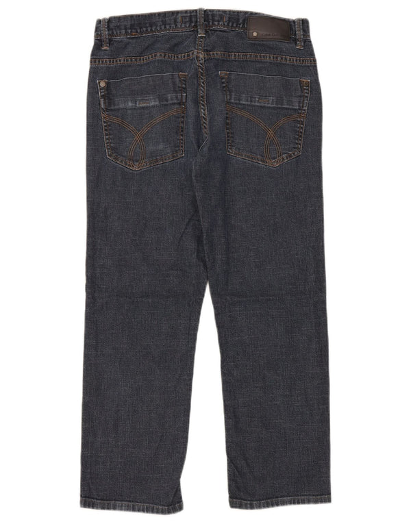 Calvin Klein Mens Straight Jeans W32 L26 Navy Blue Cotton
