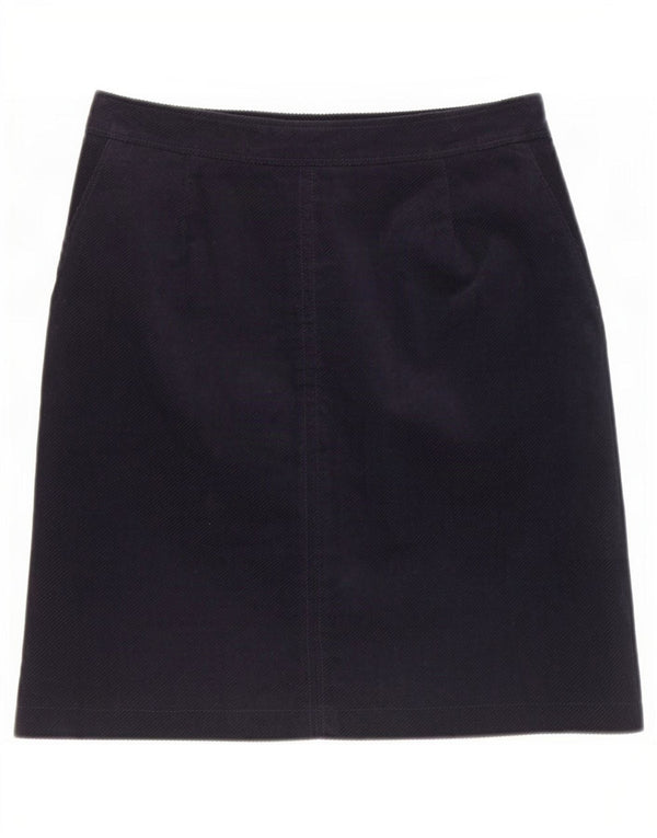 White Stuff Womens Corduroy Skirt UK 10 Small W30 Navy Blue Cotton