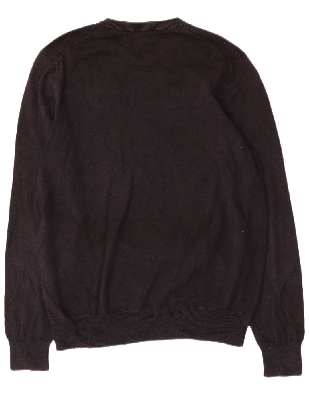 Marks & Spencer Mens Crew Neck Jumper Sweater Large Black Cotton