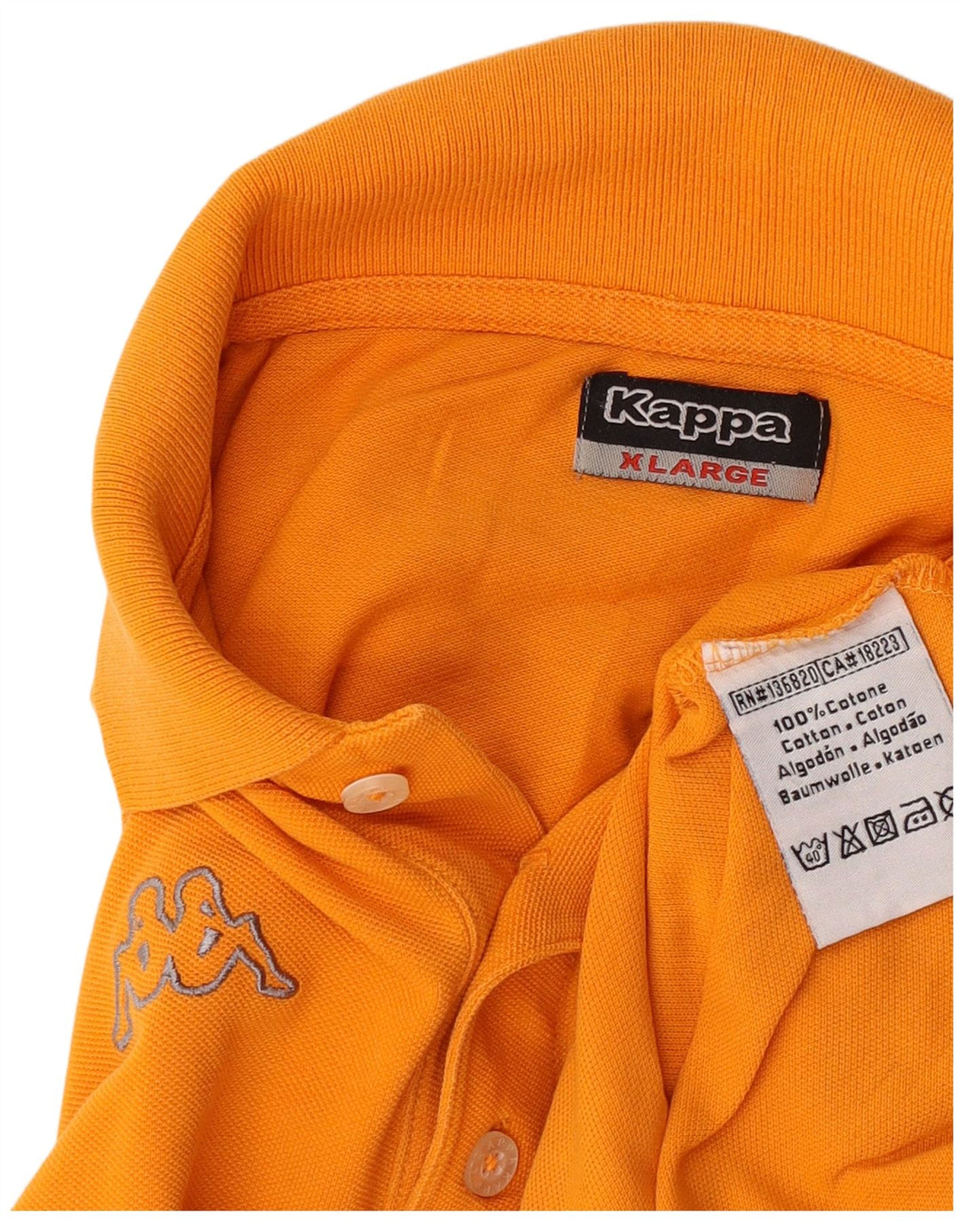Kappa Mens Polo Shirt XL Orange Cotton