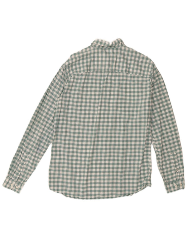 Jack & Jones Mens Shirt Size 42 Large Green Gingham Cotton