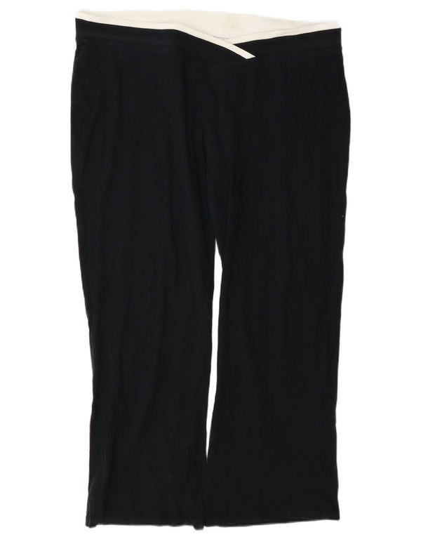 Marks & Spencer Womens Tracksuit Trousers UK 18 XL Black Colourblock