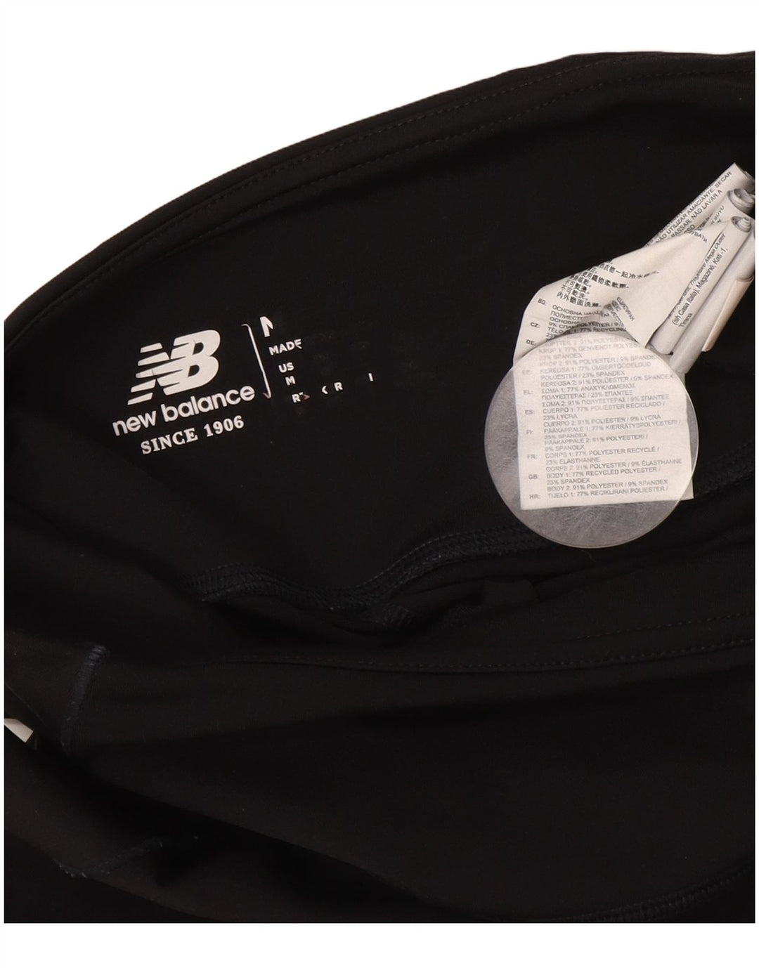 New Balance Womens Leggings UK 14 Medium  Black Polyester