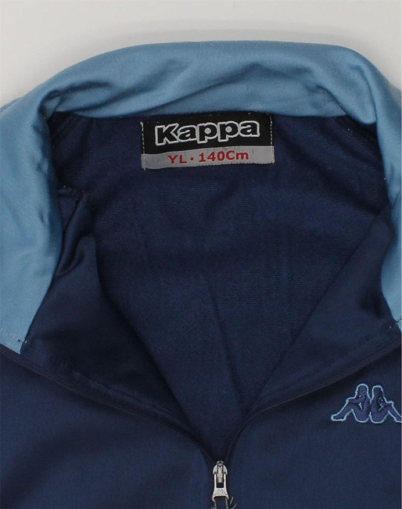 KAPPA Boys Hooded Tracksuit Top Jacket 9-10 Years Large  Blue Colourblock | Vintage Kappa | Thrift | Second-Hand Kappa | Used Clothing | Messina Hembry 