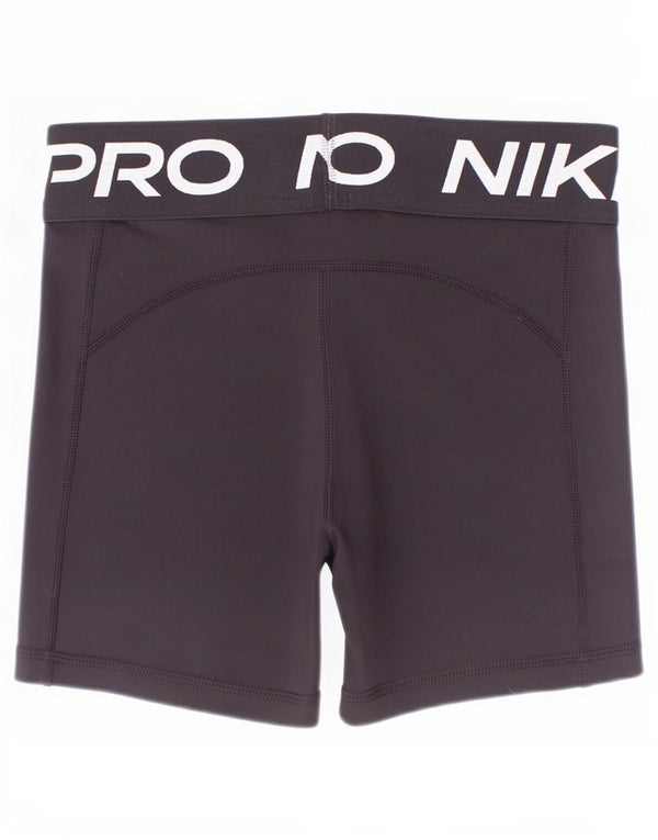 Nike Girls Dri Fit Graphic Sport Shorts 10-11 Years Medium Black Polyester