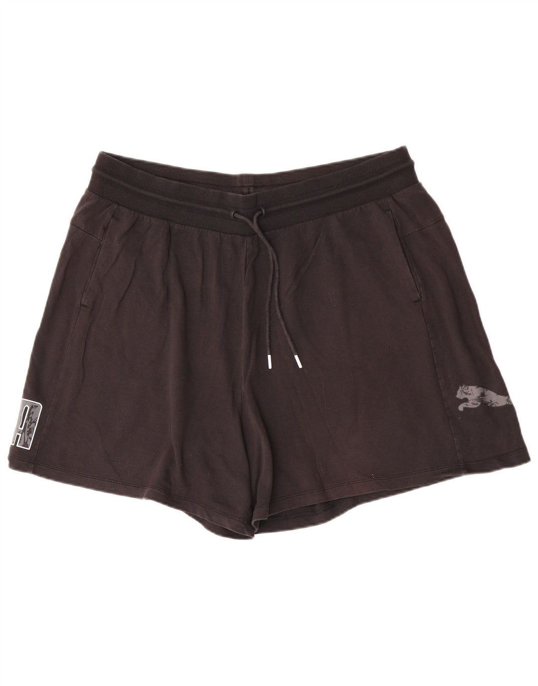 Puma Womens Graphic Sport Shorts 2XL  Black Cotton
