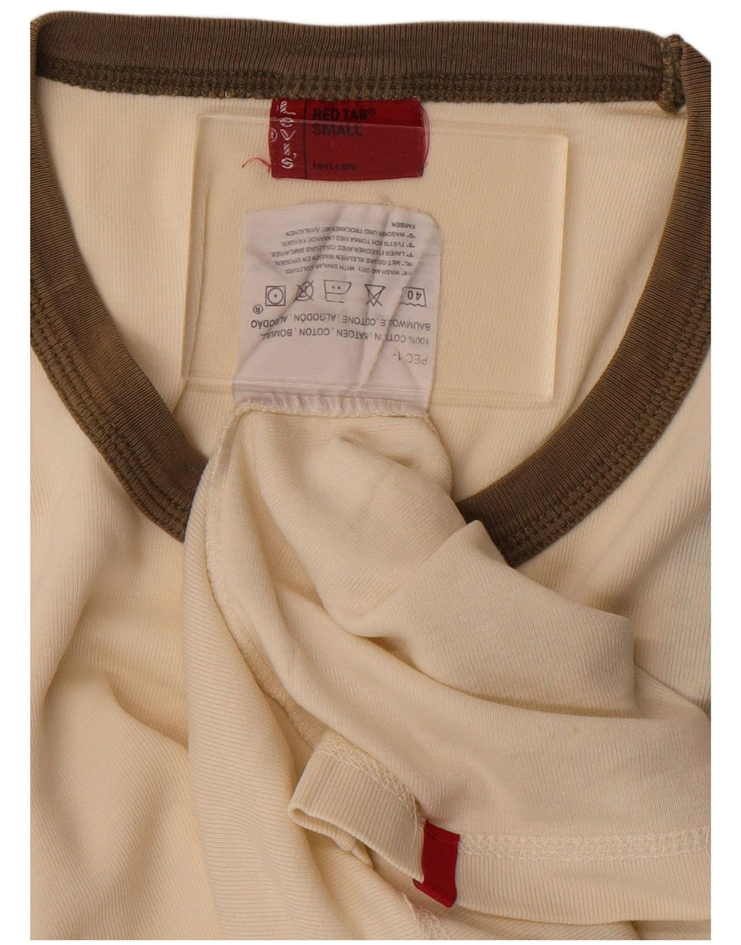 Levi's Mens Vest Top Small Off White Cotton