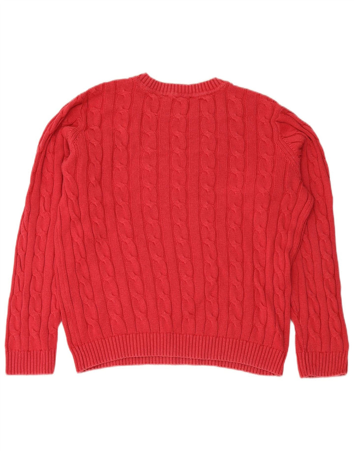 CREW CLOTHING Womens Crew Neck Jumper Sweater UK 14 Large Red Cotton