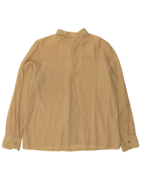 Vintage Womens Shirt Blouse IT 50 XL Beige Geometric Acetate