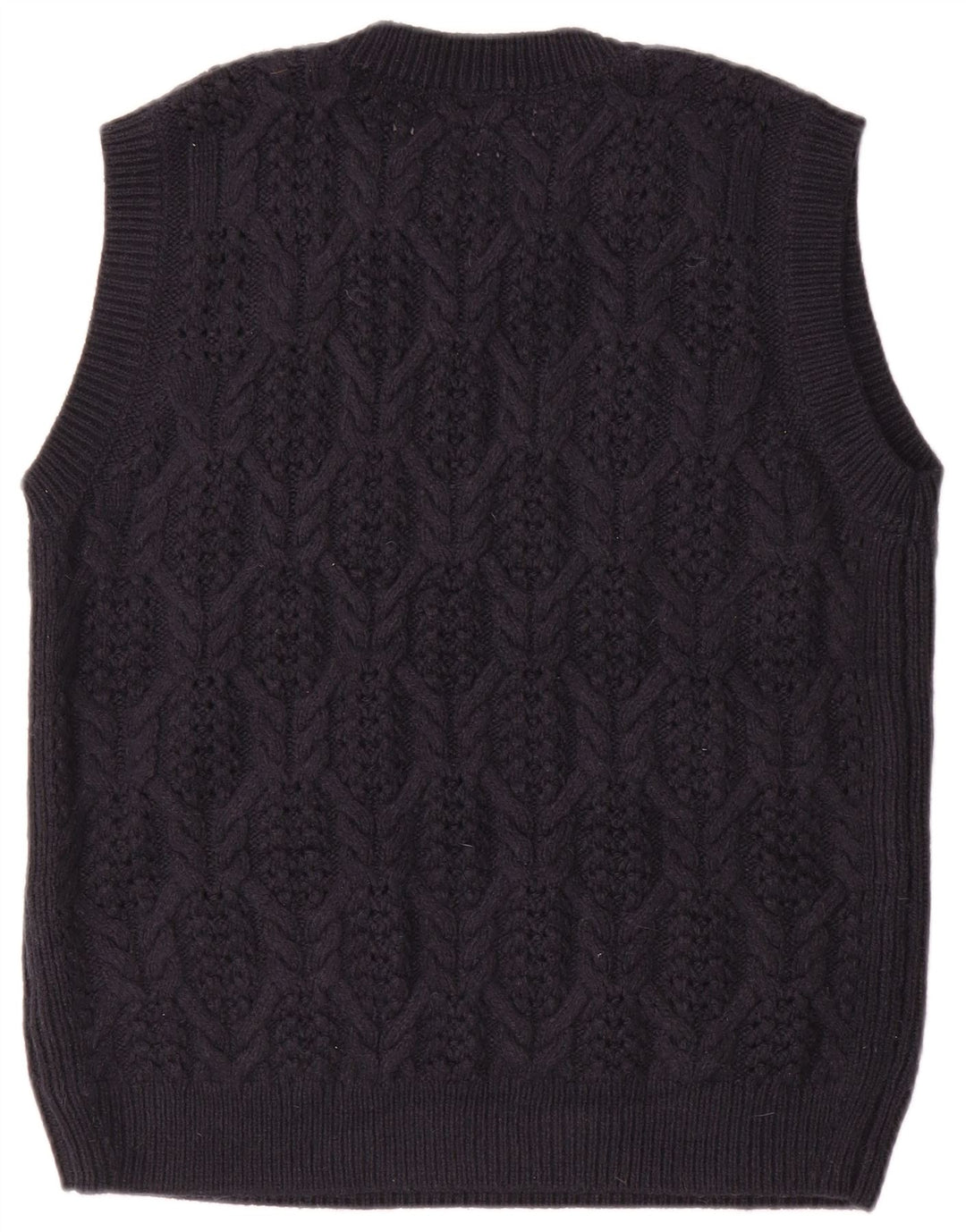 Marks & Spencer Womens Vest Tank Top UK 16 Large Navy Blue Acrylic