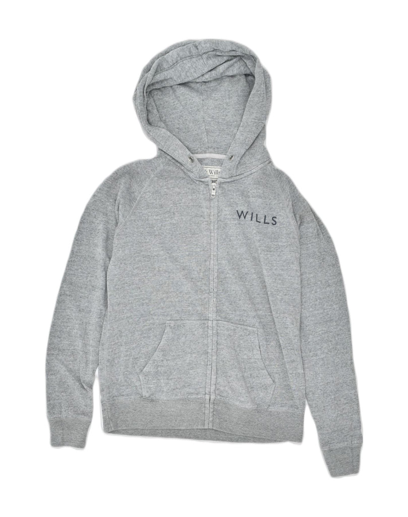 JACK WILLS Womens Oversized Zip Hoodie Sweater UK 12 Medium Grey Cotton | Vintage | Thrift | Second-Hand | Used Clothing | Messina Hembry 