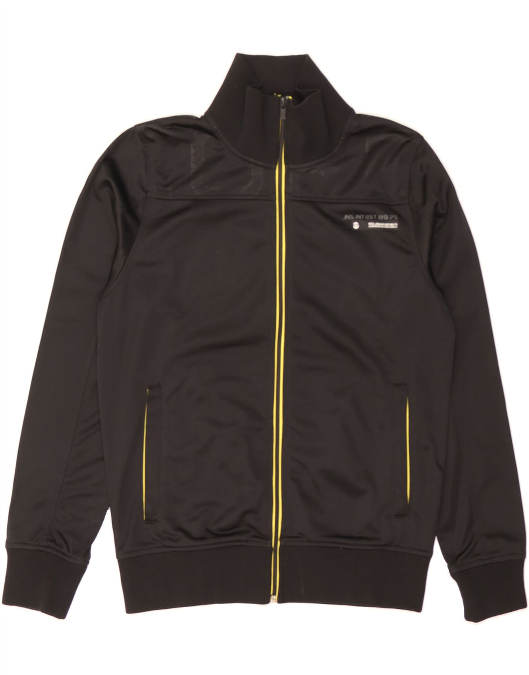 JACK & JONES Mens Tracksuit Top Jacket Small Black Polyester Vintage Jack & Jones and Second-Hand Jack & Jones from Messina Hembry 