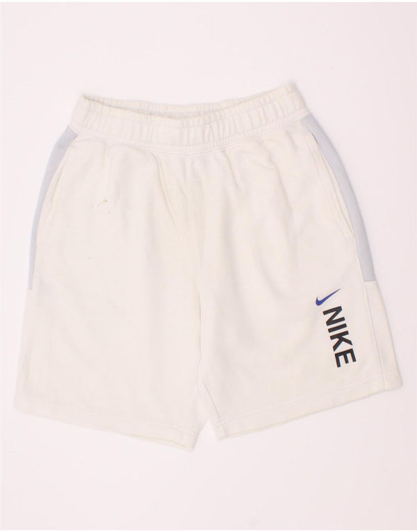 Nike Boys Graphic Sport Shorts 10-11 Years Medium White Colourblock Cotton