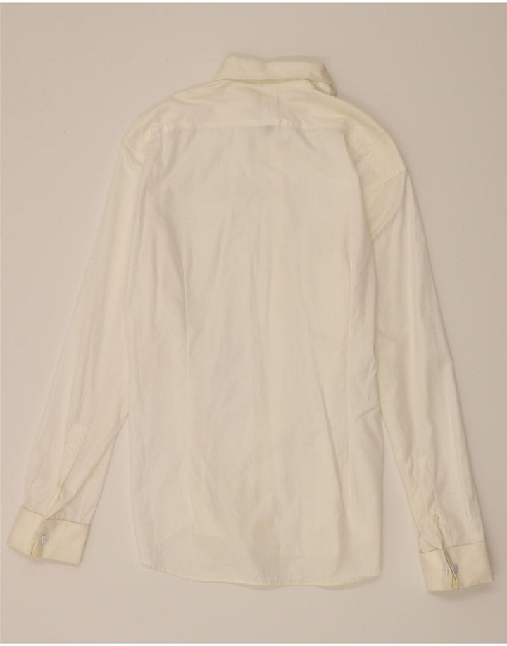 CALVIN KLEIN Mens Slim Fit Shirt Size 43 Large White Pinstripe Vintage Calvin Klein and Second-Hand Calvin Klein from Messina Hembry 