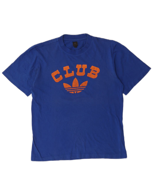 Adidas Mens Graphic T-Shirt Top Small Blue Cotton