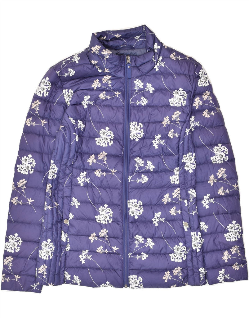 LAURA ASHLEY Womens Padded Jacket UK 8 Small Navy Blue Floral Polyester | Vintage Laura Ashley | Thrift | Second-Hand Laura Ashley | Used Clothing | Messina Hembry 