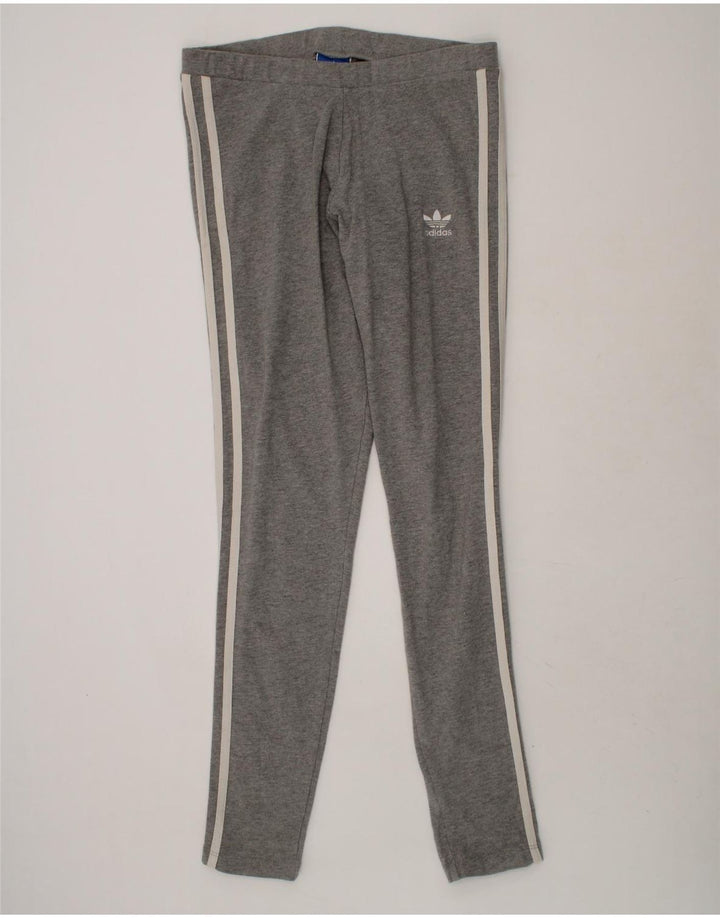 ADIDAS Girls Leggings 13-14 Years Grey Cotton Vintage Adidas and Second-Hand Adidas from Messina Hembry 