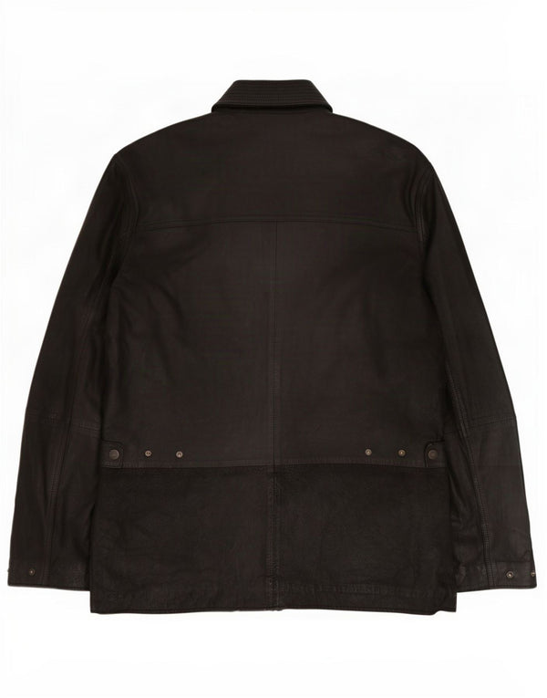 John Partridge Mens Leather Jacket UK 38 Medium Black
