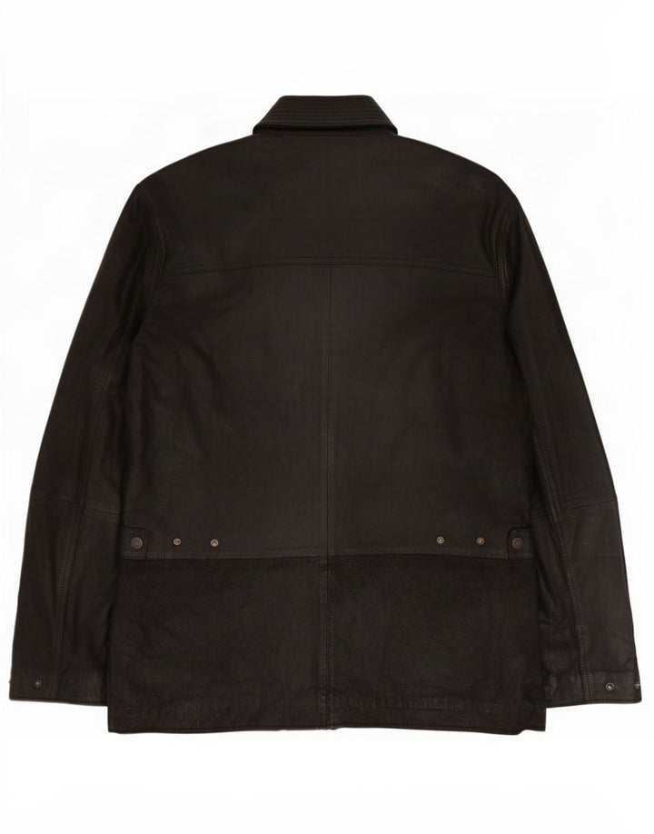 John Partridge Mens Leather Jacket UK 38 Medium Black