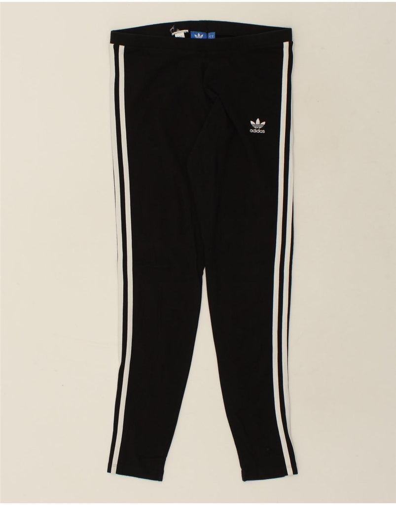 ADIDAS Womens Leggings UK 14 Large Black | Vintage Adidas | Thrift | Second-Hand Adidas | Used Clothing | Messina Hembry 