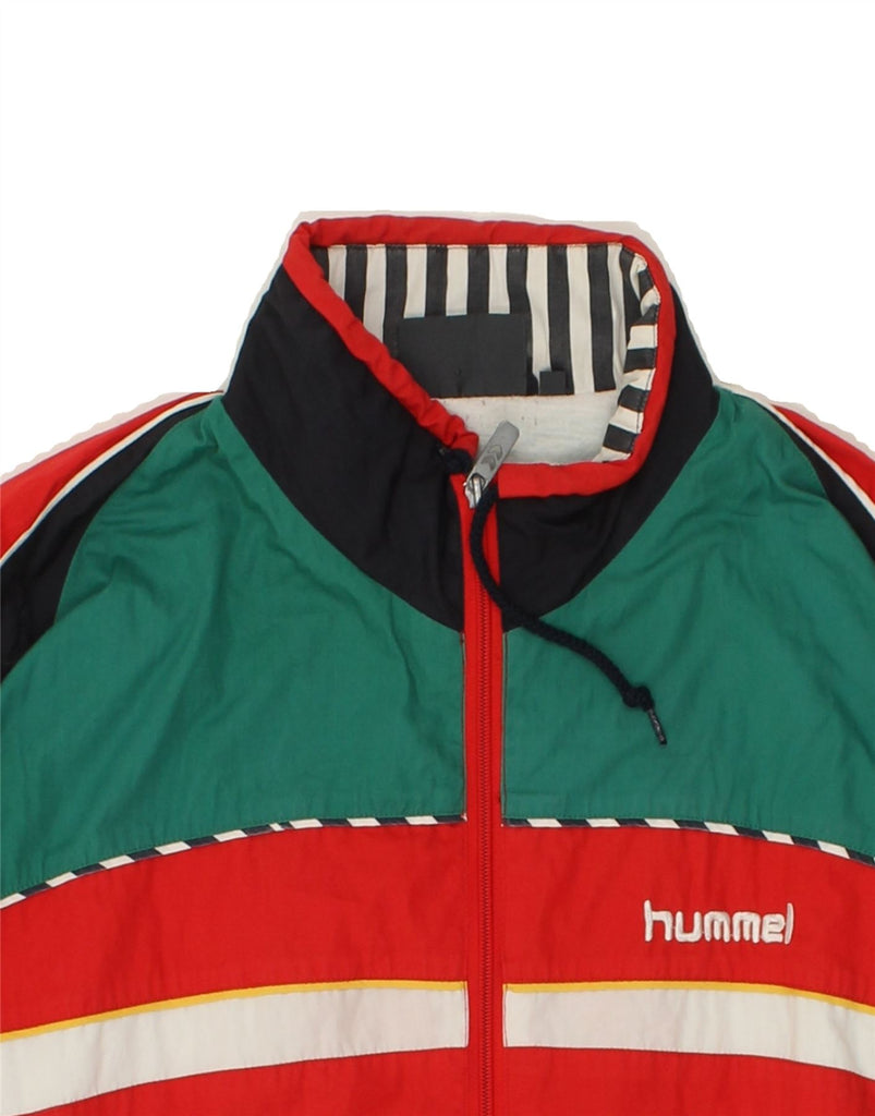 HUMMEL Mens Tracksuit Top Jacket Small Red Colourblock Polyester Vintage Hummel and Second-Hand Hummel from Messina Hembry 