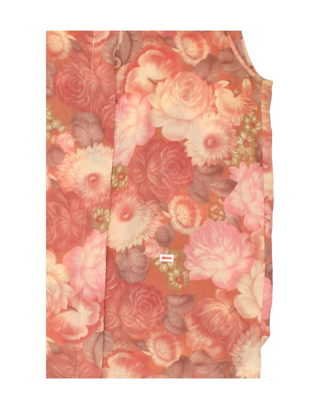 BENETTON Womens Sleeveless Shirt Blouse UK 12 Medium Pink Floral Polyester Vintage Benetton and Second-Hand Benetton from Messina Hembry 