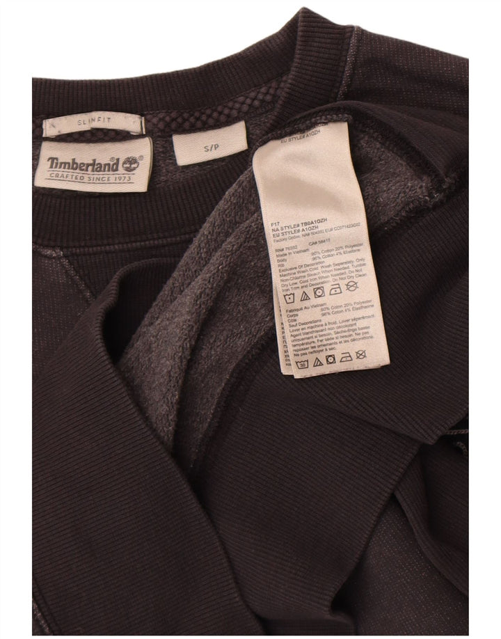 Timberland Mens Graphic Slim Fit Sweatshirt Jumper Small Black Cotton