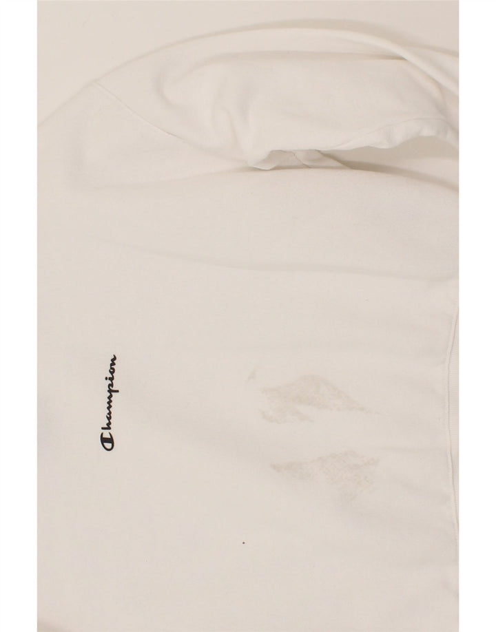 CHAMPION Womens Crop Sweatshirt Jumper UK 6 XS White Cotton Vintage Champion and Second-Hand Champion from Messina Hembry 