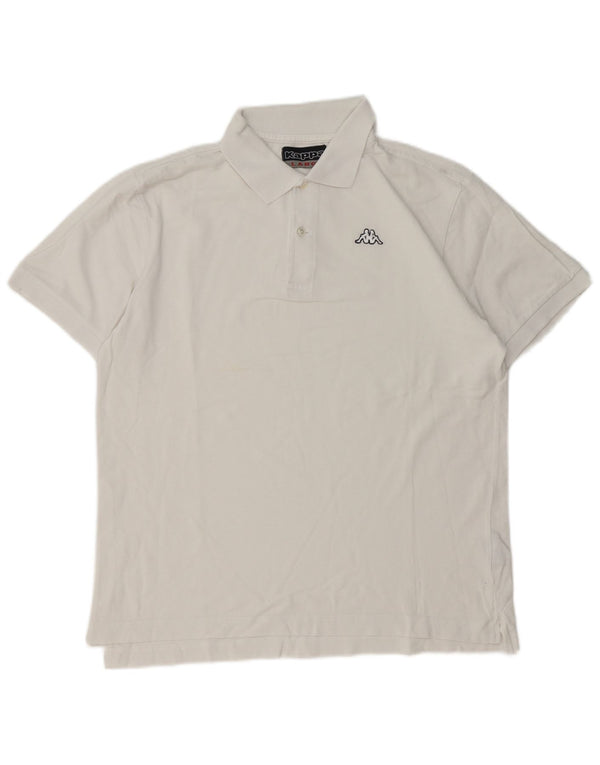 Kappa Mens Polo Shirt Large White Cotton