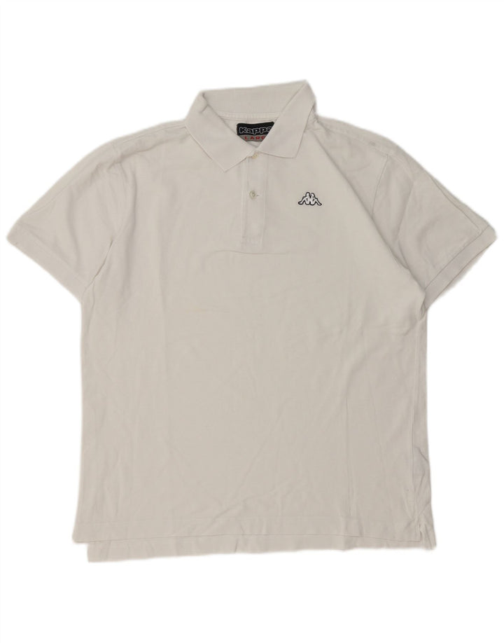 Kappa Mens Polo Shirt Large White Cotton
